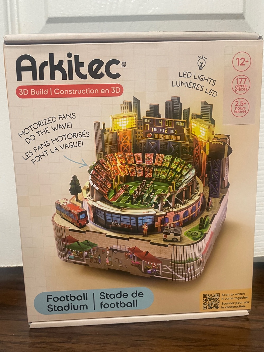 STEM Football Stadium 3D Build Kit with LED Lights - Multicolor